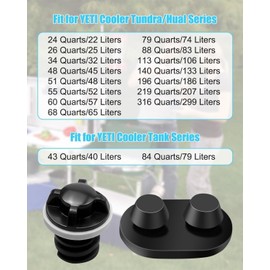 MQLPXI 2 PCS Cooler Drain Plugs Small and 4 PCS Cooler Feet Fit for YETI RTIC Coolers Replacement Parts