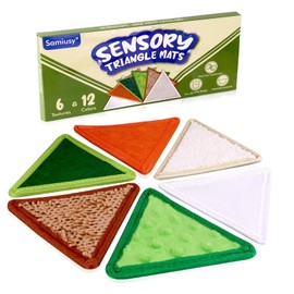 Samiusy Sensory Mini Mats 6 Pack, Textured Sensory Toys for Babies, Sensory Mats for Autistic Children, Stress Relief & Anxiety Sensory Toys for Toddlers 1-3, Tactile Sensory Tiles - Sensory Wall