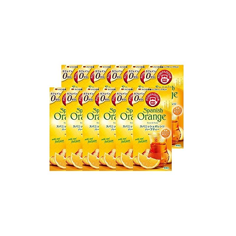 [Set of 12] Pompadour Spanish Orange Herbal Tea, 10 Bags