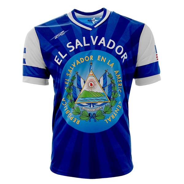 El Salvador and USA Jersey Arza Desing for Kids, Boys and Adults. (X-Large) Blue