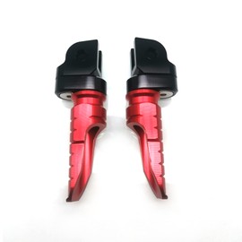MZS Motorcycle Foot Pegs, Double Adjustable Front Rider Footpegs Footrest Rest Pedal CNC Red Compatible with FZ07 FZ09 FZ10 FZ1 FZ6 FZ6R FZ8 MT03 MT07 MT09 MT10 YZF R3 R25 SCR950 Tracer XSR700 XSR900