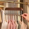 Wooden Multi-Hook Hanger for Bras, Tank Tops & Camisoles –