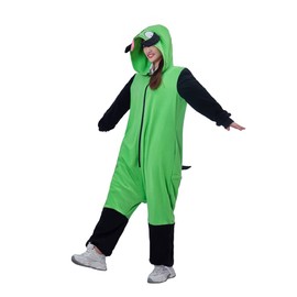 Anime Onesie Adult One Piece Pajamas Homewear Cosplay Costume Animal Sleepwear Hoodie Jumpsuit Outfit for Women Men (XL) Green