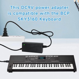 Fesasn Replacement Power Transformer - 9V AC/DC Power Adaptor for SKY3160 Keyboard Power Supply Mains PSU