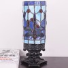 Small Tiffany Table Lamp Blue Dragonfly Style Mini Stained Glass