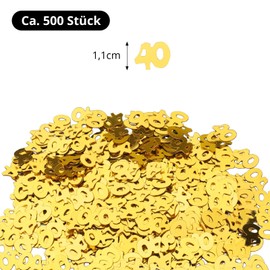 GoldRock Confetti Gold Decoration 40th Birthday Man Women, Pack of 500 Table Decoration 40th Birthday Men Decoration, Confetti Decoration 40th Birthday Women, 40th Birthday Decoration Gold, Confetti