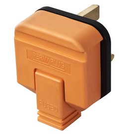 Permaplug UK 3 Pin Mains Plug. 13 Amp Heavy Duty Black/Orange/White HDPT13B-01 (Orange)
