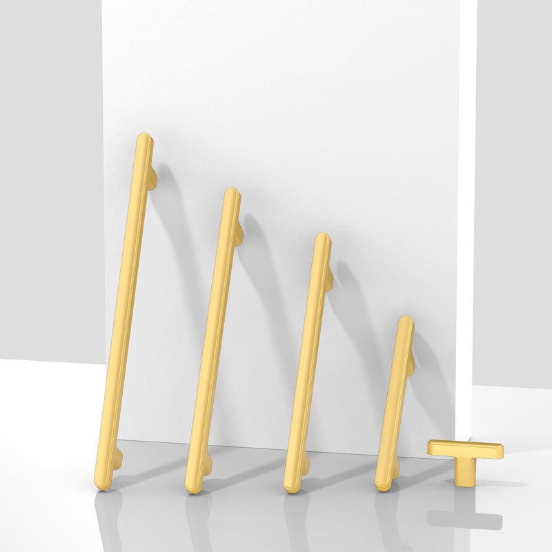 Asimerdeco 10 Pack Brushed Gold Cabinet Knobs Single Hole Cabinet