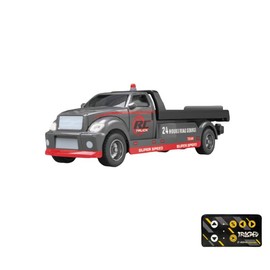 Hotfree 1/64 Mini RC Flatbed Truck, 2.4GHz Alloy Transporter Model with Movable Tailboard, App Control & Remote Control Tow Truck, 3-Speed Adjustable, USB-C Rechargeable, Indoor Outdoor Racing Toy, Fun Birthday Gift for Kids, Boys and Dad:_GREY (Single controller)