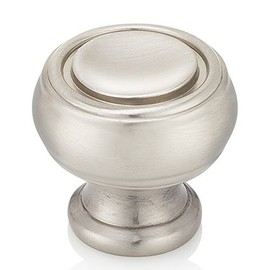 Southern Hills Round Brushed Nickel Cabinet Knobs - Pack of 5 Knobs - Satin Nickel Kitchen Cabinet Hardware Drawer Pulls - SHKM019-SN-5