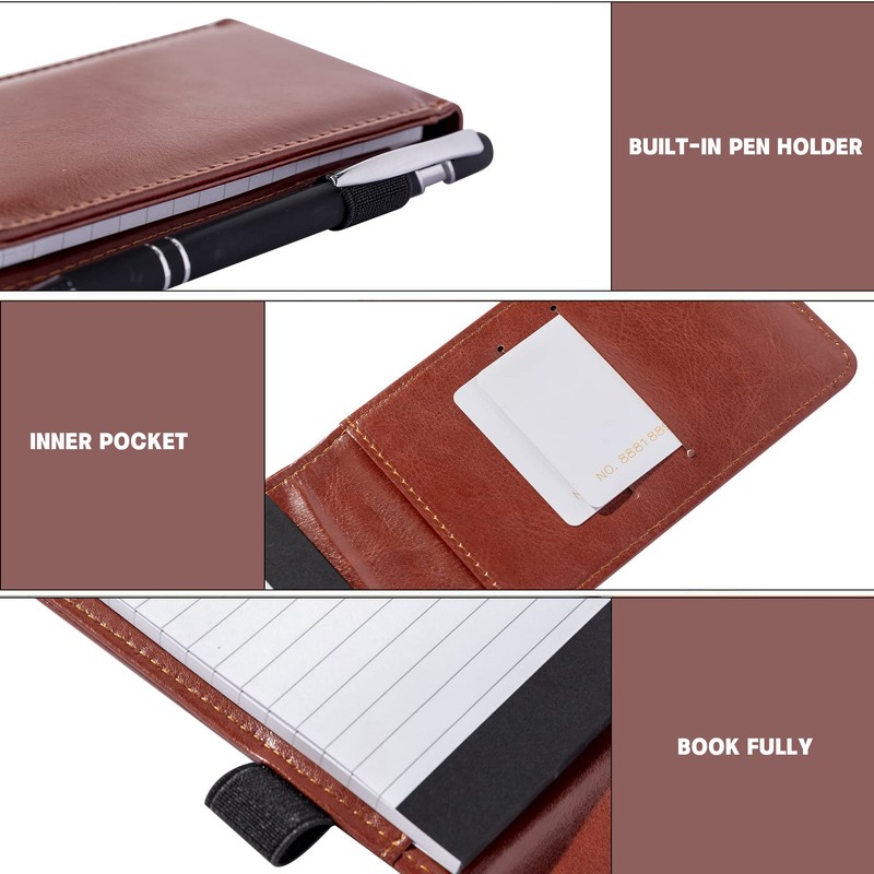 Camelmother 10 Pieces Small Notepad Holder Set Pocket Notebook 3
