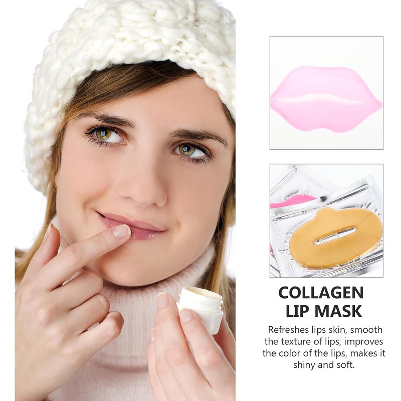 Mascarilla Labial de Colágeno 20 Piezas, Cuidado de Labios Nutritivo