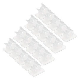 QUARKZMAN 50 Stück Kabelclips, 8-10 mm Durchmesser Selbstklebende Nylon Kabelhalter, Verstellbare Kabelmanagement-Organizer-Klemme für PC Schreibtisch Büro, Transparent