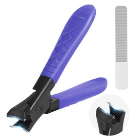 LOPHE Nail Clippers for Thick Nails, Professional Stainless Steel Nail Cutter, Toenail Clipper with Glass File, Thick Toe Nail Clippers for Men Women Adult Seniors (Mesh Handle-blue)