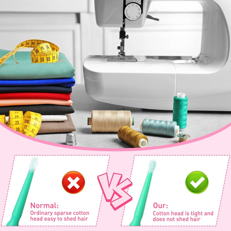 Cindeer 200 Pieces Sewing Machine Cleaning Brushes Disposable Clean Swabs