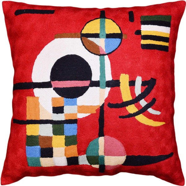 Kandinsky Modern Throw Pillow Cover Red Counterweights | Abstract Throw