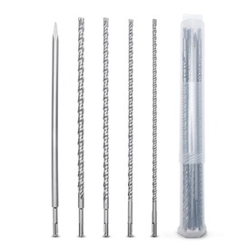 5PCS 3/8 to 5/8 inch (10-16mm) SDS Plus Rotary Hammer Drill Bits and Chisel Set, SDS Plus Masonry Drill Bits,Concrete Drill Bits Set, for Concrete, Brick, Cement，Masonry Work, 18 inch Length
