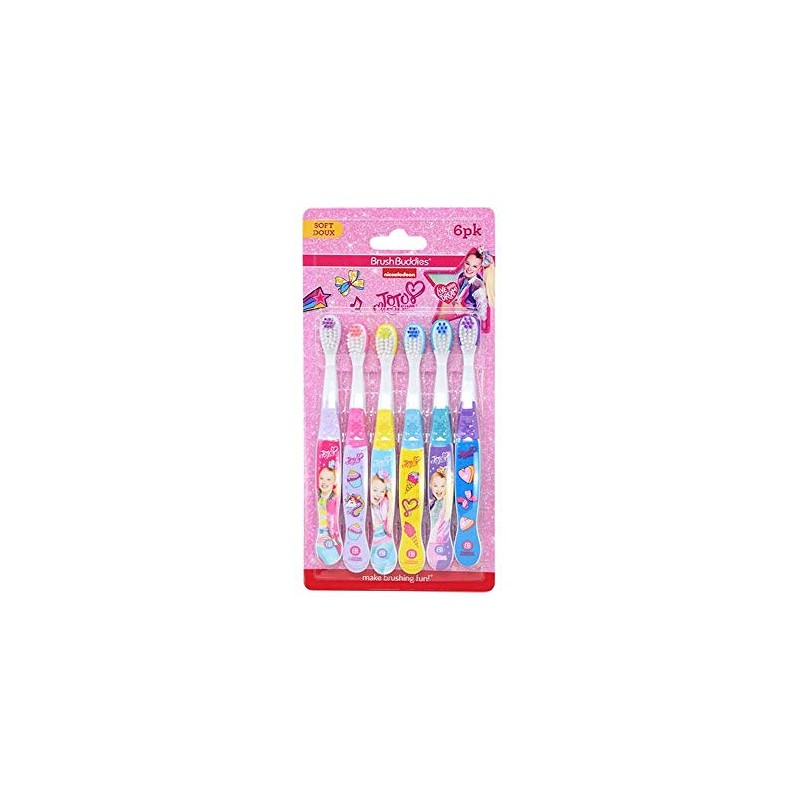 Brush Buddies Jojo Siwa Kids Toothbrush Set, 6-Pack – Soft