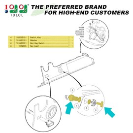 10L0L Golf Cart Ignition Switch with 2 Keys for Club Car Precedent 2004-up, OEM# 1025151,4-pin