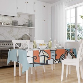 Le Jardin du Lin Kitchen Decoration, Tablecloth, 140cm x 160cm - Designed and Manufactured in Turkey