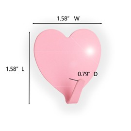 DueHoppee 8 Pack Pink Cute Hooks, Heart Shaped Suitable for Room Decor, Stainless Steel Strong Adhesive Hooks Used for Hanging Coats Hats Keys Towels Eyewear Tools