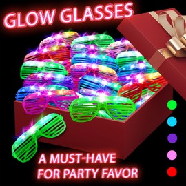 120 PCS Glow In The Dark Party Supplies, Light Up Glasses, Led Glasses, Glow In The Dark Glasses, Glow Party Supplies, Neon Party Glasses for Glow Party, Wedding, Birthday, New Year, Rave, Carnival