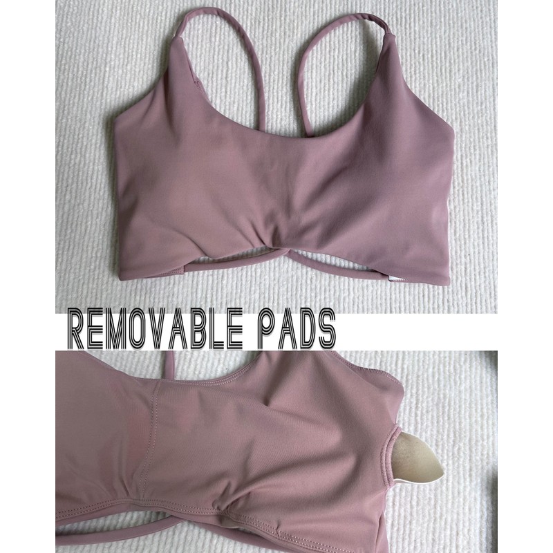 Danysu Womens Backless Sports Bra Open Back Workout Top Light