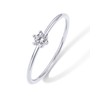 PAVOI Rhodium Plated Round Mini Cubic Zirconia Stackable Ring for