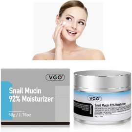 VGO-Crema hidratante facial de uso diario con mucina de caracol al 92% en gel reparador e hidratante para pieles secas y sensibles, todo tipo de pieles, 50 g/1,76 oz