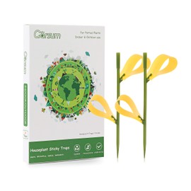 Garsum Sticky Houseplant Traps Gnat Yellow Insect Trap Indoor Fruit Fly Stakes Trap(21 Traps)