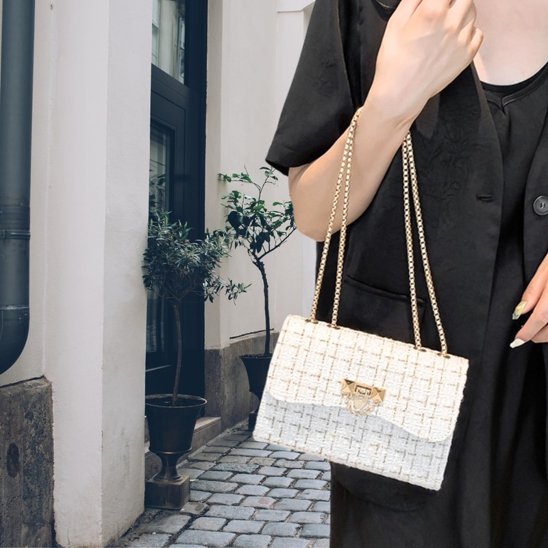 Vertex Prime Chic Fashionable Stylish Houndstooth Woolen Shoulder Bag for