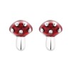 Cute Red Mushroom Enamel 925 Sterling Silver Cartilage Tragus Small