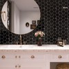VEELIKE Distressed Black Hexagon Peel and Stick Backsplash 24-Sheets Stick