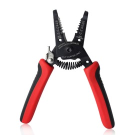 GOLD DEER Wire Stripping Tool for 10-22 AWG with Safety Lock Wire Stripper Tool Wire Crimping Tool Solid Wire Cutter Multifunctional Needle Nose Pliers Wire Stripper and Cutter Stranded Wire Cutter