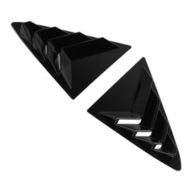 Glossy Black Rear Side Window Slats Sport Style with Air Vent Roller Blinds, Cool Exterior Decoration for Fiesta MK8 2018+, Protect Against Harmful Rays