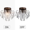 Q&S Small Crystal Ceiling Light Fixture Flush Mount,Black Ceiling Lights