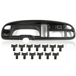 PIT66 Dash Board Bezel Cover w/Vents Compatible with 1998-2002 Dodge Ram 1500 2500 3500 ABS Plastic Instrument Panel Cover OE Replacement 5GK51DX9AA,5EU11DX9AB