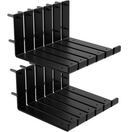 ISOKER 12 Pack - 9.25"L x 6"H x 1.5"W Shelf Bracket, 1/5” Thick Iron Metal Wall Floating Shelf Bracket, Rustic Industrial J Lip Shelf Bracket