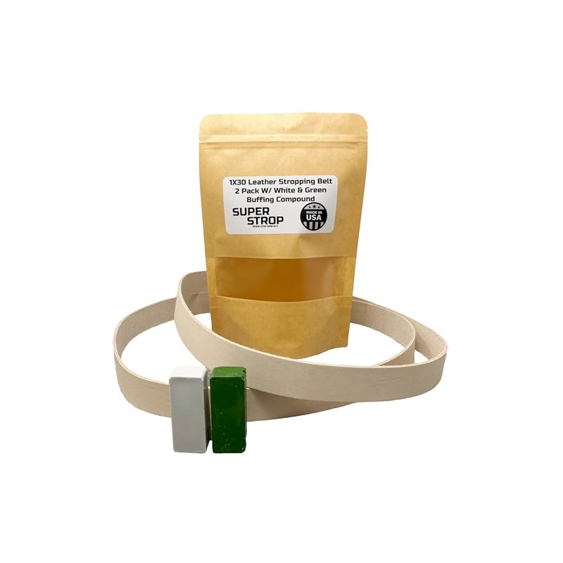 1X30 Leather Honing Polishing Belts 2 Pack with White &