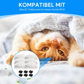 MyfatBOSS Cat Fountain Filter, 6 + 6 Pieces Drinking Fountain Filter for 68 oz/2 L Drinking Fountain for Cats Dogs Replacement Filter WF20 CF20