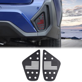 Aunginsy Car Rear Fog Light Cover Trim Compatible with Subaru Crosstrek 2024-2025, Black, American Flag Pattern