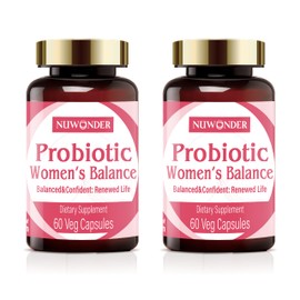 NUWONDER Women's probiotic - Natural Vaginal Support Supplement, Balanced & Confident: Renewed Life, pH Balance, Smilax, White Atractylodes, Persimmon, Roselle, Herbal Supplement, 60 Capsules