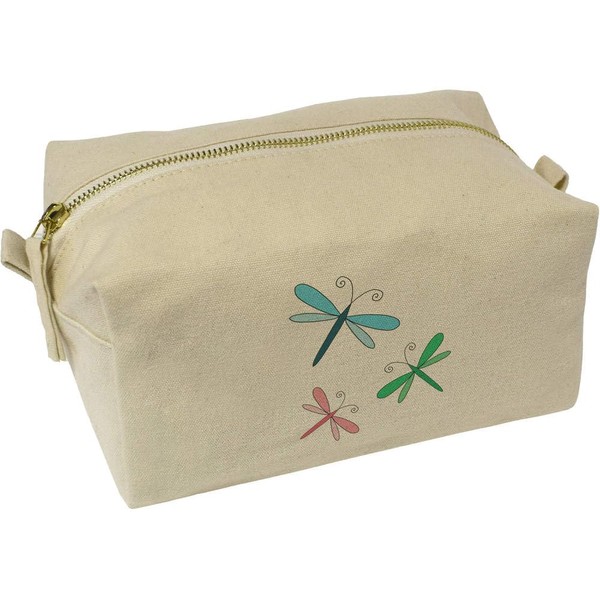 'Scribbled Dragonflies' Canvas Wash Bag/Makeup Case (CS00041072)