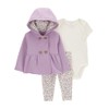 Carter's baby-girls 3-piece Layette Set (Quilted Purple/Floral, 9 Months)