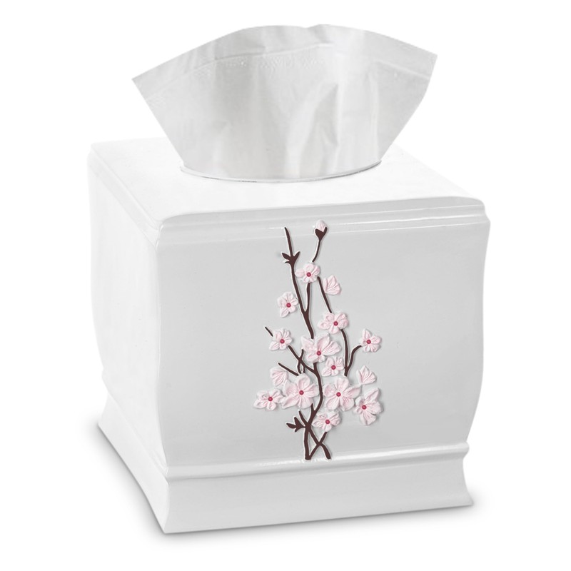 Creative Scents Vanda Tissue Box Cover Square - Cherry Blossom