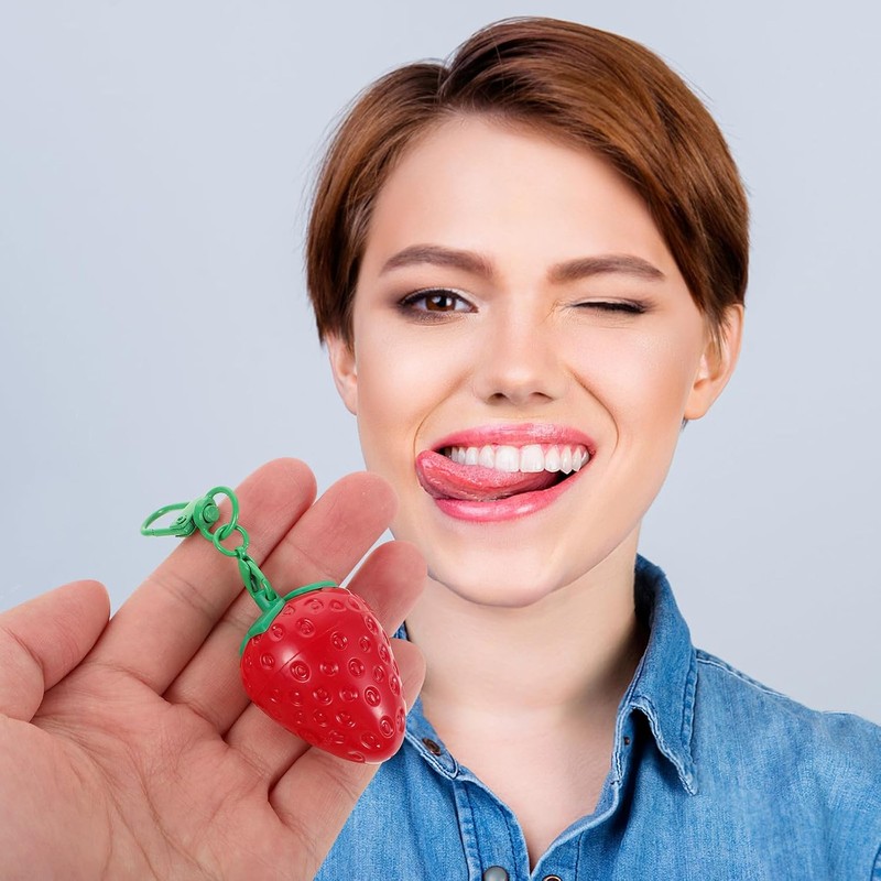 Bálsamo Labial de Fresa Compacto Rojo para Uso Diario y