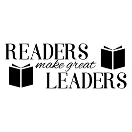 Readers Make Great Leaders Decal, Reading Corner Decorations, Classroom Wall Decor, Library Vinyl Stickers, 29"W x 10.5"H Black