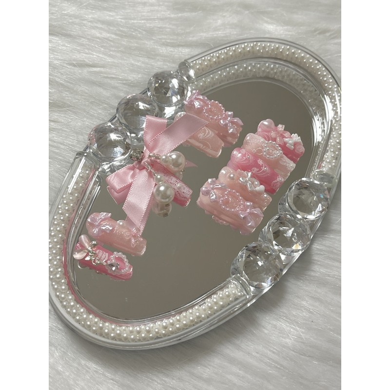 Pink Core Soft Handmade Nail Tips - Almond (Parts may