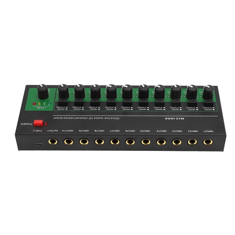 10 Channel Sound Mixer Independent Volume Control Knob Professional Multichannel