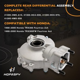 Complete Rear Differential Assembly Compatible with 1988-2000 Honda TRX300 Fourtrax 2x4, TRX300FW Fourtrax 4x4 Replaces# 41300-HM5-A10